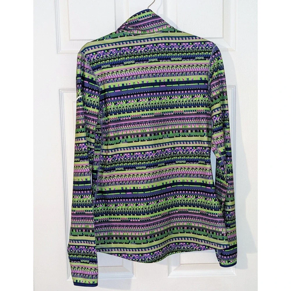 Nike Pro Dri-FIT Half Zip Pullover Top Athletic‎ Activewear Green Purple L NWOT